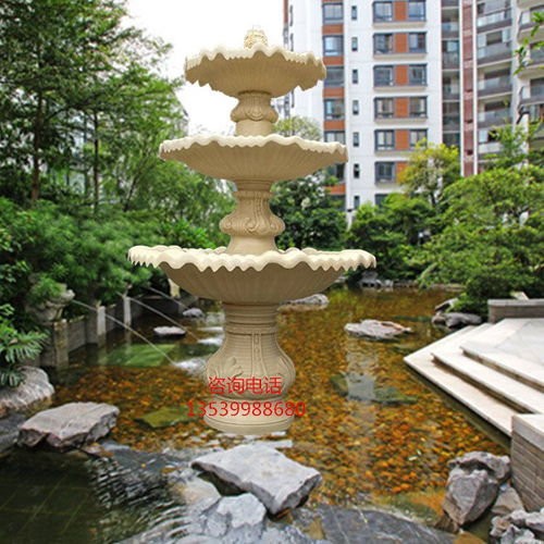 人造砂岩喷泉雕塑 城市与园林景观的艺术融合