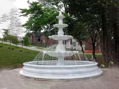 园林艺术之魂 黄锈石喷泉花钵点亮小区广场户外空间